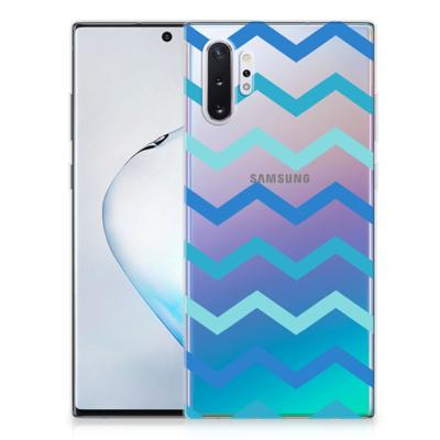 Samsung Galaxy Note 10 Plus | TPU bumper | Zigzag Blauw