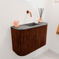 Toiletmeubel Mondiaz Joya Dlux | 63.2 cm | Meubelkleur Ruby | Faye wastafel Sombra Wasbak Midden | Zonder kraangat(en)