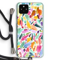 Watercolor Brushstrokes: Pixel 5a 5G Transparant Hoesje met koord