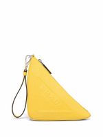 Prada pochette en cuir à design triangle - Jaune