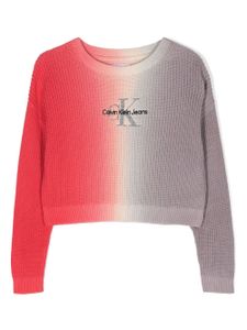 Calvin Klein Kids pull en maille gaufrée à logo brodé - Rose