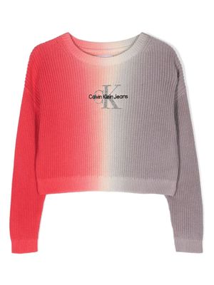 Calvin Klein Kids pull en maille gaufrée à logo brodé - Rose