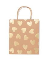 HEMA Cadeautas 18x29cm Hartjes Goud