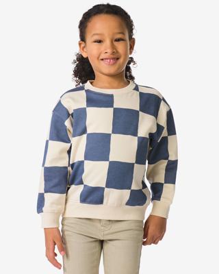 HEMA Kindertrui sweatstof blokken ecru (ecru)