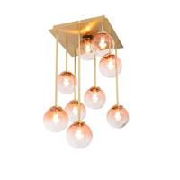 QAZQA Art Deco plafondlamp goud met roze glas 9-lichts - Athens - thumbnail