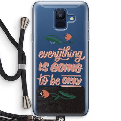 Optimistic flower girl: Samsung Galaxy A6 (2018) Transparant Hoesje met koord