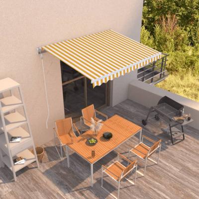 Luifel automatisch uittrekbaar 350x250 cm geel en wit