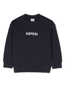 Aspesi Kids sweat en coton à logo imprimé - Bleu