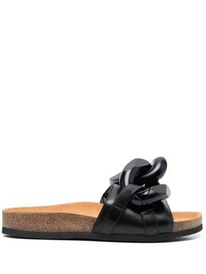 JW Anderson claquettes à détail de chaîne - Noir