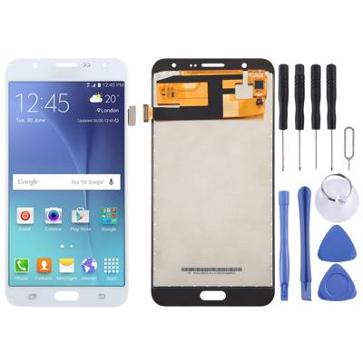 TFT-materiaal LCD-scherm en digitizer volledige assemblage voor Galaxy J7 (2015)/J700F J700F/DS J700H/DS J700M J700M/DS J700T J700P (wit)