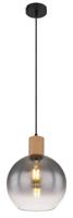 Globo Hanglamp Moitas zwart met hout 15656H