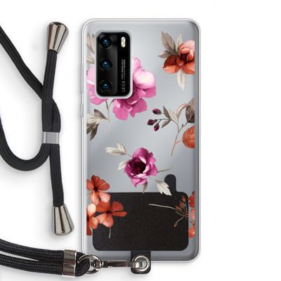 Geschilderde bloemen: Huawei P40 Transparant Hoesje met koord