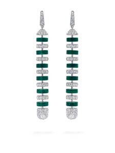 David Morris boucles d'oreilles en or blanc 18ct pavées de diamants - Argent