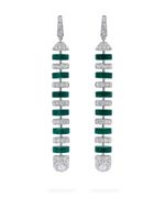 David Morris boucles d'oreilles en or blanc 18ct pavées de diamants - Argent