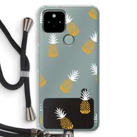 Ananasjes: Pixel 5 Transparant Hoesje met koord