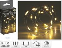 Zilverdraad met 40 micro led lampjes warm wit Zilverdraad met 40 micro led lampjes warm wit