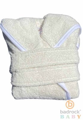 Badrock Baby Créme baby badjas met naam borduren