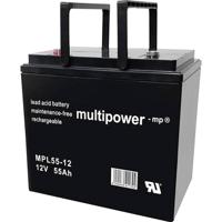multipower MPL55-12I Loodaccu 12 V 55 Ah Loodvlies (AGM) (b x h x d) 226 x 214 x 135 mm M6-schroefaansluiting Onderhoudsvrij, Geringe zelfontlading