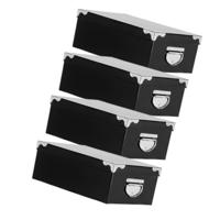 Spullen Opbergdoos box - 4x - zwart - 28 x 20 x 11 cm - Karton - Diverse toepassingen