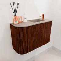 Toiletmeubel Mondiaz Joya Dlux | 61.6 cm | Meubelkleur Ruby | Faye wastafel Saba Wasbak Rechts | 1 kraangat