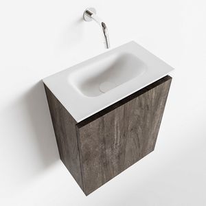 Toiletmeubel Mondiaz Ture | 40 cm | Meubelkleur Dark brown | Eden wastafel Talc Midden | Zonder kraangat