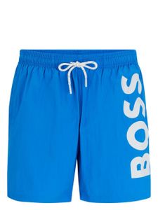 BOSS short de bain bicolore à logo imprimé - Bleu