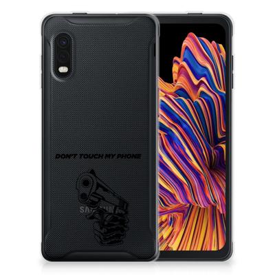 Samsung Xcover Pro Silicone-hoesje Gun Don't Touch My Phone Samsung Xcover Pro Silicone-hoesje Gun Don't Touch My Phone
