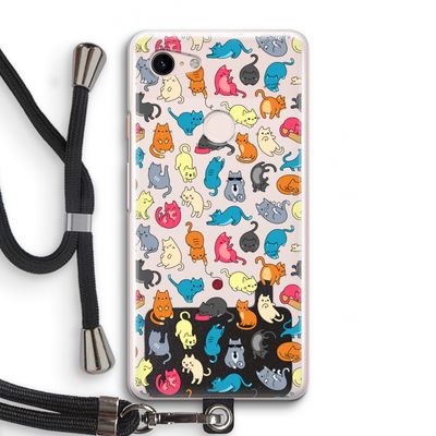 Kleurrijke katten: Pixel 3 Transparant Hoesje met koord