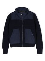 Moncler Enfant panelled feather-down zipped jacket - Bleu