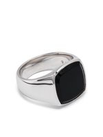 Tom Wood bague Cushion en onyx - Argent - thumbnail