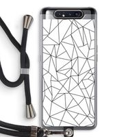 Geometrische lijnen zwart: Samsung Galaxy A80 Transparant Hoesje met koord Geometrische lijnen zwart: Samsung Galaxy A80 Transparant Hoesje met koord