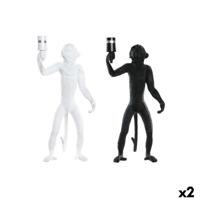 Bureaulamp DKD Home Decor 31 x 34 x 55 cm Zwart Wit Hars 220 V 50 W (2 Stuks)