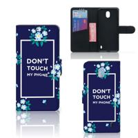 Nokia 1 Plus Portemonnee Hoesje Flowers Blue DTMP