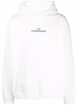Maison Margiela hoodie en coton à logo brodé - Blanc