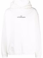 Maison Margiela hoodie en coton à logo brodé - Blanc