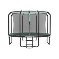 Ronde tuintrampoline met veiligheidsnet, Zwart + Donkergroen / 305 cm