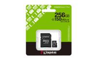 Kingston Technology 256GB microSDXC Canvas Select Plus Gen3 150MB/s A1 kaart + adapter