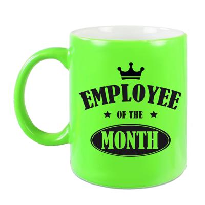 Collega cadeau koffiemok - beker - Employee of the month - werknemer van de maand - groen - personee Collega cadeau koffiemok - beker - Employee of the month - werknemer van de maand - groen - personee