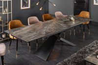 Uitschuifbare eettafel EUPHORIA 180-220-260cm taupe antraciet keramiek gemaakt in Italie - 40644 - thumbnail