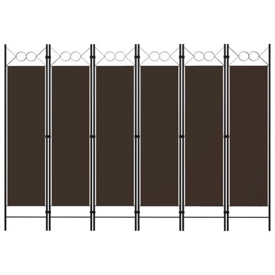 Kamerscherm met 6 panelen 240x180 cm bruin