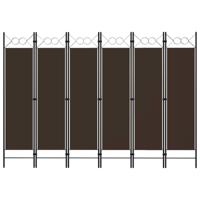 Kamerscherm met 6 panelen 240x180 cm bruin