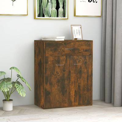 Dressoir 60x30x75 cm bewerkt hout gerookt eikenkleurig
