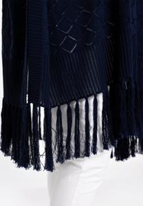 Yoek Poncho KNIT | Blauw | Maat 50/52