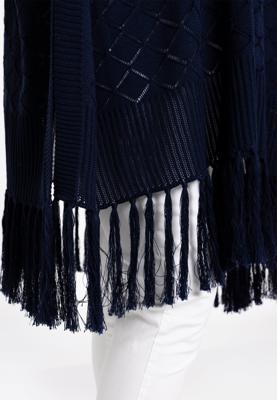 Yoek Poncho KNIT | Blauw | Maat 38/40