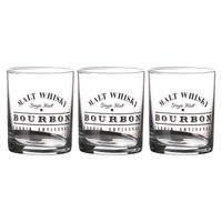 Urban Living whiskey/water/drinkglazen Comptoir - gedecoreerd glas - 3x stuks - 280 ml - Whiskeyglazen - thumbnail