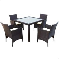 Tafel met vier stoelen Aktive 100 x 100 x 75 cm
