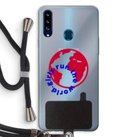 Run The World: Samsung Galaxy A20s Transparant Hoesje met koord