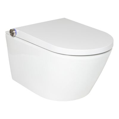 Douchewc Sol Plus | 59.3 cm | Zonder spoelrand | Incl.toiletzitting | Keramiek | Wit glans