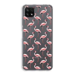 Flamingoprint groen: Samsung Galaxy A22 5G Transparant Hoesje
