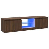 The Living Store TV-meubel Brown Oak - Wood - Glass - 120x30x35.5cm - RGB LED - thumbnail